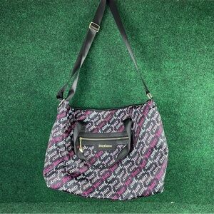 Juicy Couture Goth Logo Pink Black Overnighter Weekender Tote Bag